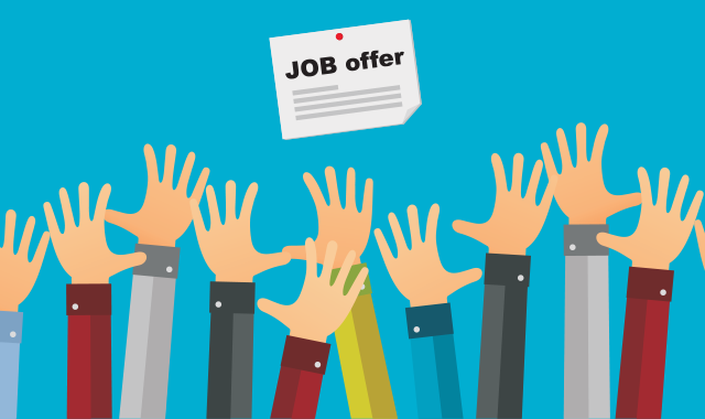 Hands Raised for a job