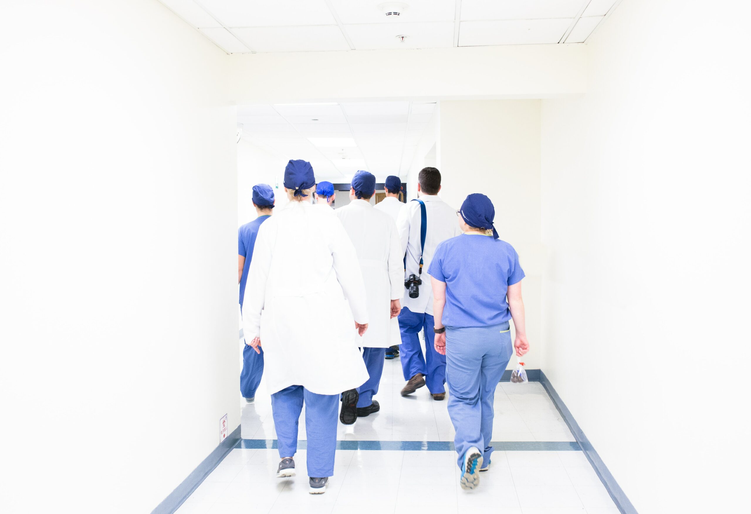 Team of doctors walking